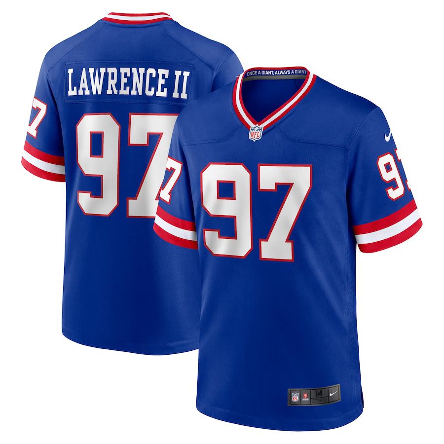 Men New York Giants #97 Dexter Lawrence II Nike Royal Classic Game Player NFL Jersey